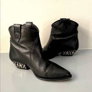 Isabel Marant Leather Studded Western Boot